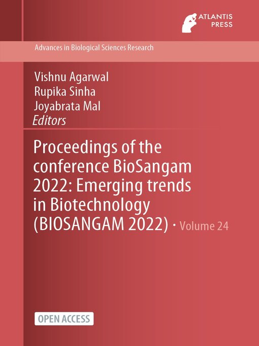 Title details for Proceedings of the Conference BioSangam 2022 by Vishnu Agarwal - Available